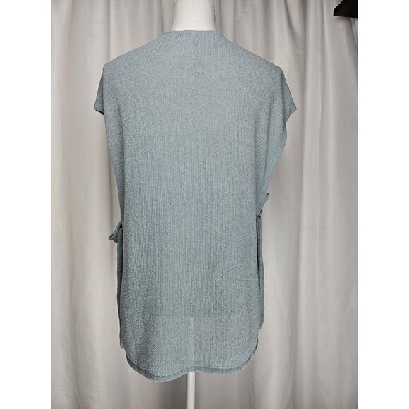 H&M WOMAN'S KNIT TUNIC BLOUSE TOP GRAY/BLUE SIZE XS - Picture 3 of 9
